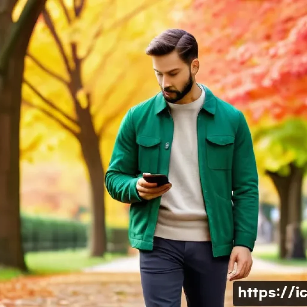언플러그드 시간 관리의 사회적 영향 - A serene outdoor scene featuring a person peacefully walking alone in a lush green park during autum...