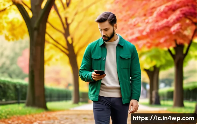 언플러그드 시간 관리의 사회적 영향 - A serene outdoor scene featuring a person peacefully walking alone in a lush green park during autum...